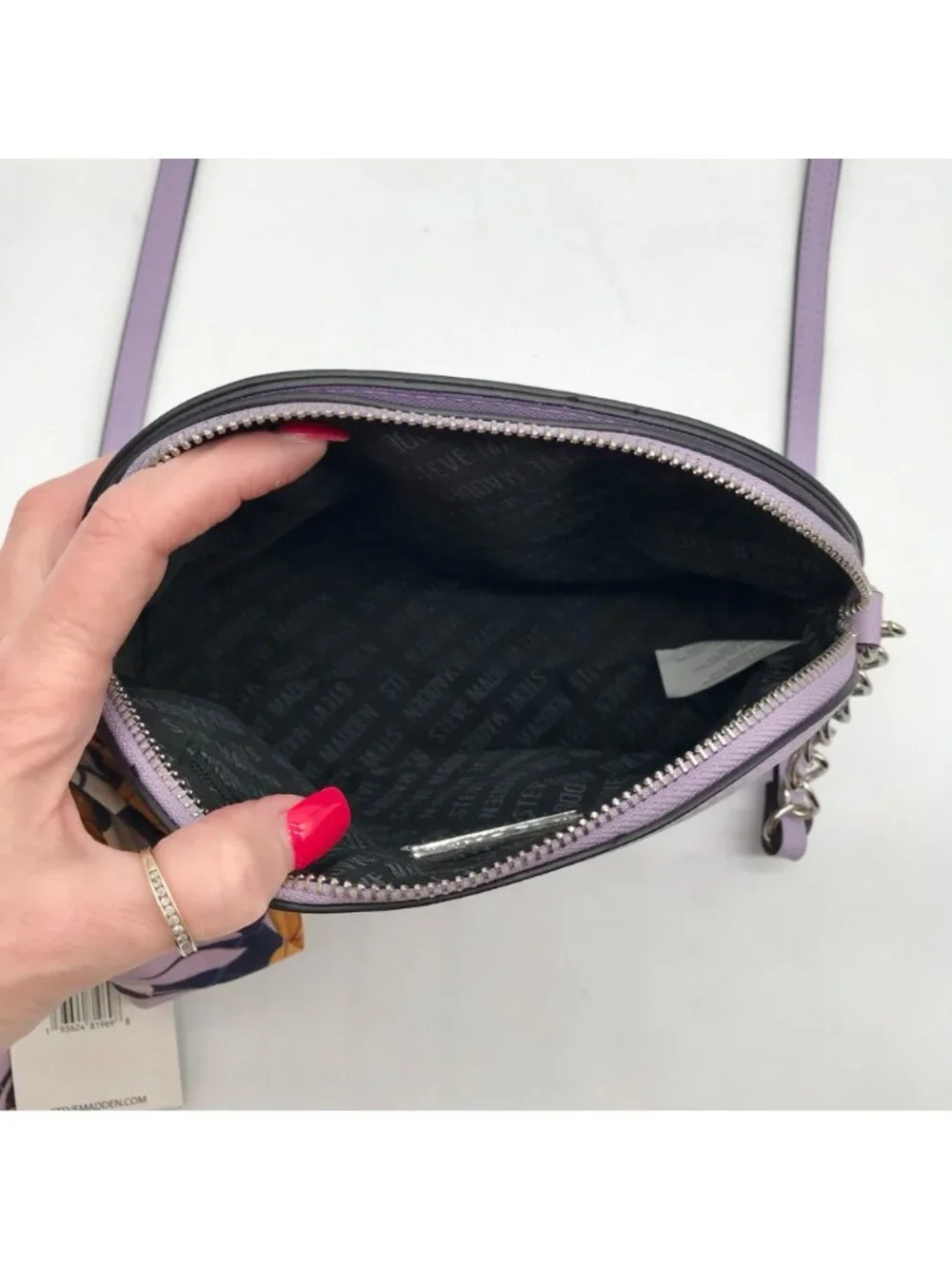 Steve Madden Purple Dome Crossbody With Floral Scarf